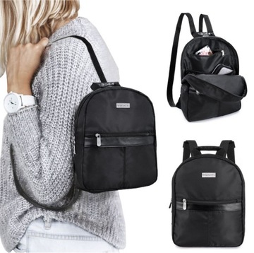 Женский городской рюкзак, черный, маленький, элегантный, вместительный, легкий ZAGATTO