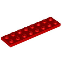 Lego Płytka 2x8 3034 303421 Czerwona 1szt U