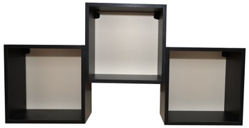 ПОЛКА ПОДВЕСНАЯ НАСТЕННАЯ KUBIK ЧЕРНАЯ 20X20