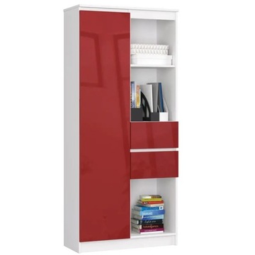 REGAŁ BIUROWY R 80 cm CLP R15 CZERWONY POŁYSK