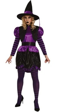 STRÓJ FIOLETOWA WIEDŹMA KOSTIUM CZAROWNICY WIEDŹMY HALLOWEEN ANDRZEJKI L