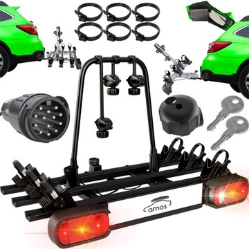 ZAMYKANY BAGAŻNIK PLATFORMA UCHWYT NA HAK 3 ROWERY DO 75kg | 13 PIN + UCHYŁ