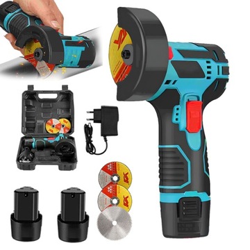 SZLIFIERKA KĄTOWA AKUMULATOROWA 2XAKU 18500RPM MASZYNA DO CIĘCIA + 3 TARCZ