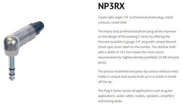 NP3RX Стереоразъем, угловой разъем TRS, NEUTRIK