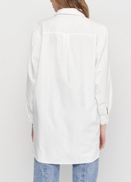 РУБАШКА-ТУНИКА STRADIVARIUS, БЕЛАЯ, XS