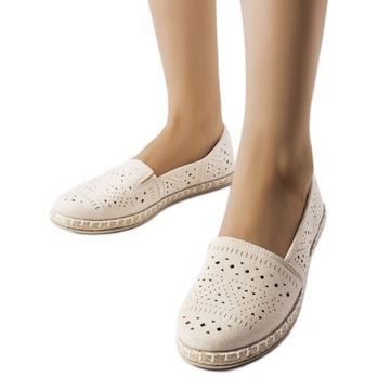 Beżowy Tkanina Buty Damskie Espadryle r.38