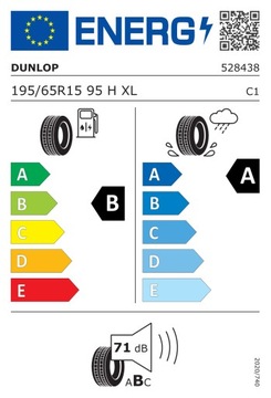 1x ЛЕТНЯЯ ШИНА 195/65R15 Dunlop BLURESPONSE 95H