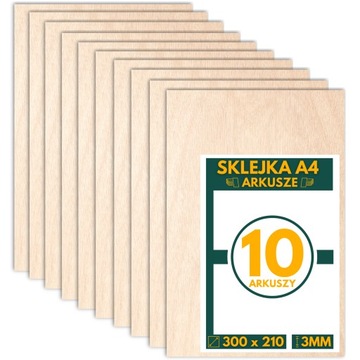 SKLEJKA 3MM DO LASERA KLASA 1 / 2 FORMATKA A4 10 SZTUK
