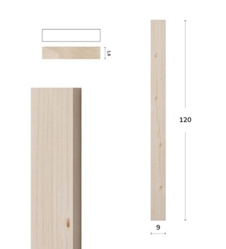 Sztachety drewniane 120CM W3 różne wzory, SUCHE, świerk, deska strugana