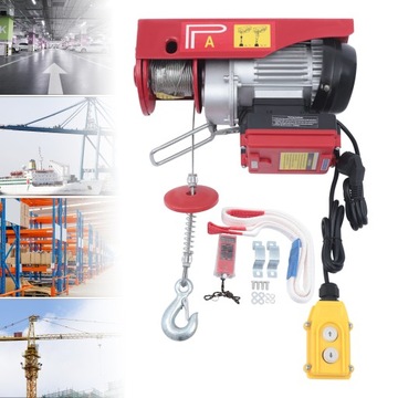 WYCIĄGARKA ELEKTRYCZNA LINOWA PRZESUWNA 230V Z pilotem 440 lbs 200kg