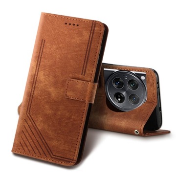 Do OnePlus 12 5G Retro portfel ze skóry PU Prostota matowa klapka