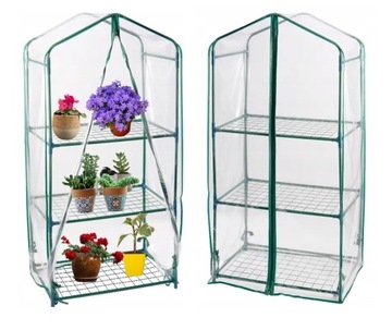 MINI SZKLARNIA OGRODOWA BALKONOWA TUNEL FOLIOWY NA BALKON FOLIA 59x39x126cm