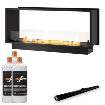 Biokominek do zabudowy Dwustronny 2Side Black 1200 Slim Line Infire