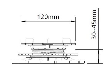 Регулируемый самовыравнивающийся кронштейн для террасы 30-45