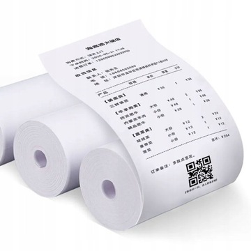 10 x SAMOPRZYLEPNE BIAŁE ETYKIETY DO MINI DRUKARKI DRUKUŚ PAPIER TERMICZNY