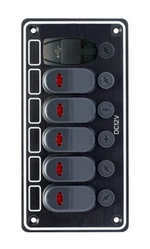 PANEL ELEKTRYCZNY 5 WYŁ. WODOSZCZELNY Z ŁADOWARKĄ USB