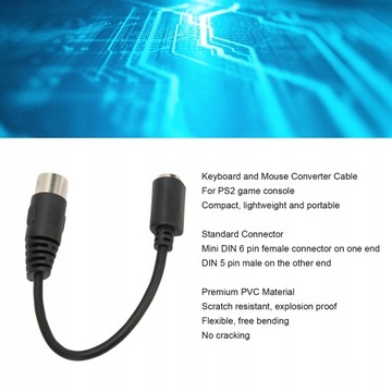Кабель-переходник для клавиатуры и мыши DIN, 5-контактный штекер
