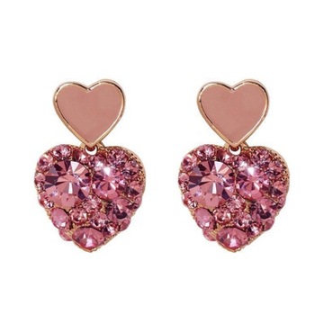 geometryczne Rhinestone różowy kwadrat miłosne kol