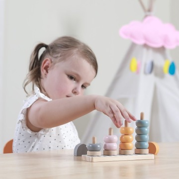 ДЕРЕВЯННЫЙ ОБРАЗОВАТЕЛЬНЫЙ ПАЗЛ-СОРТИРОВКА VIGA POLARB С ЖИВОТНЫМИ ПАСТЕЛЬЮ