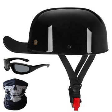 Nowa czapka z daszkiem w stylu retro Kask Harley okulary maska na twarz