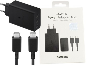 ŁADOWARKA ZASILACZ SAMSUNG 65W TRIO 3000 mA 20 V CZARNA + KABEL SAMSUNG