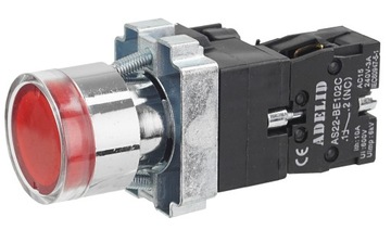 PRZYCISK STEROWNICZY CZERWONY PODŚWIETLANY STOP