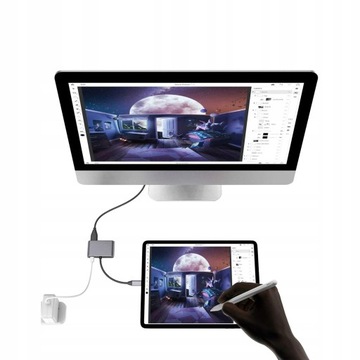 ADAPTER HUB Przejściówka USB-C 3.1 4W1 2x HDMI 4K USB 3.0 Power Delivery PD