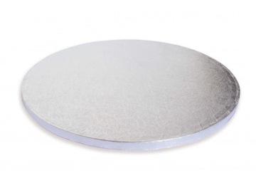 Podkład pod tort okrągły SREBRNY GRUBY 28x1,2cm