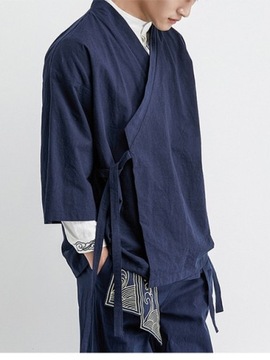 Chińska lniana kurtka hanfu-L