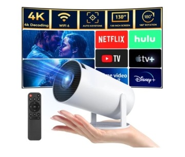 ПРОЕКТОР ANDROID TV WIFI UHD 4K ПОРТАТИВНЫЙ УМНЫЙ ВРАЩАЮЩИЙСЯ ДИНАМИК