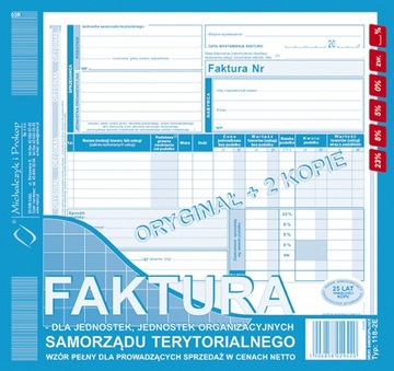 FAKTURA - DLA JEDNOSTEK ORGANIZACYJNYCH SAMORZĄDU TERYTORIALNGO 118-2E