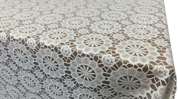 Клеенка, клеенка, скатерть, КРУЖЕВО ЭКРЮ Клеенка, кремовый