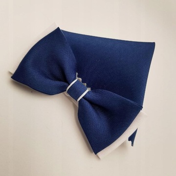 ГАЛСТУК-БАБОЧКА ПРИЧИНЕНИЯ, ТЕМНО-СИНИЙ, БЕЛЫЙ ГАЛСТУК-БАБОЧКА С КАРМАНОМ В Клетку