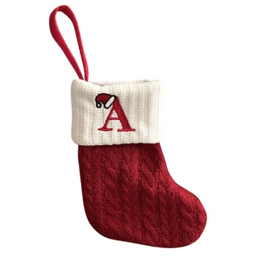 РОЖДЕСТВЕНСКИЕ НОСКИ КЛАССИЧЕСКИЕ КРАСНЫЕ БУКВЫ ТРИКОТАЖНЫЕ ШЕРСТЬ