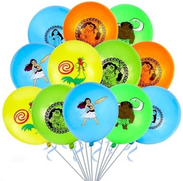 ZESTAW BALONÓW BALON VAIANA URODZINY 24 SZT