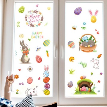 9x пасхальные двусторонние наклейки на окна, DIY ремесла, школа, 88 шт.
