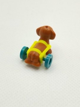 LEGO 100559pb01c01 такса в инвалидной коляске собака дворняга НОВАЯ