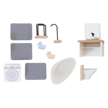 2 комплекта мини-кукольных домиков для ванной комнаты и спальни