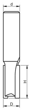 Хвостовик фрезы - прямой, двухдисковый D=16xH=30/d=8