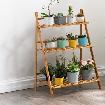 ПОДСТАВКА ДЛЯ ЦВЕТОВ ДЕРЕВЯННАЯ БАМБУКОВАЯ ПОЛКА ДЛЯ ЦВЕТОВ LOFT ПРОМЫШЛЕННАЯ ПОДСТАВКА