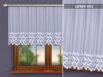 ЖАККАРДОВАЯ ШТОРА 18989/100 БЕЛАЯ С УЗОРОМ В САМОМ НИЗЕ