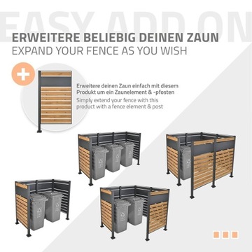 Забор для мусора с цветочным контейнером