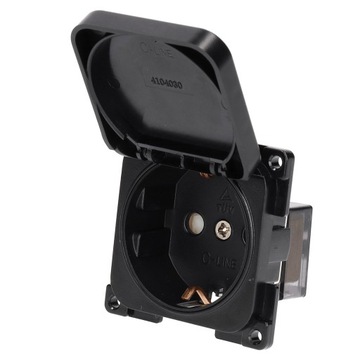 Gniazdo ścienne 230V C-Line z klapką czarne Haba NOWOŚĆ 2025