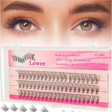 RZĘSY LEWER KĘPKI RZĘS JEDWABNE NATURALNE 9mm