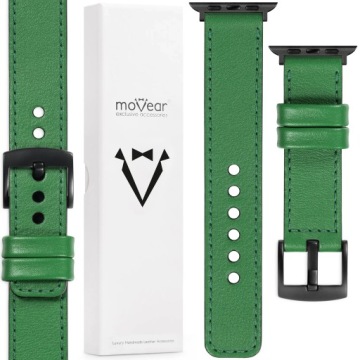 Kožený řemínek pro Apple Watch 10 9 8 7 6 5 Se 42-40 mm Stylový zelený