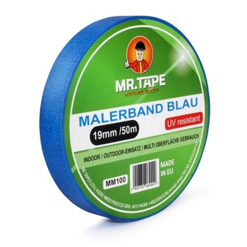 TAŚMA MALARSKA NIEBIESKA 19mm /50m MR.TAPE TAŚMA MASKUJĄCA PAPIEROWA UV 30