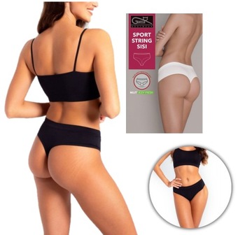 GATTA Stringi damskie SPORT STRING SISI bezszwowe S czarne