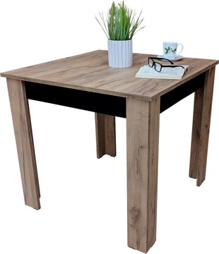Stół do salonu loftowy kwadratowy 80x80 loft dąb