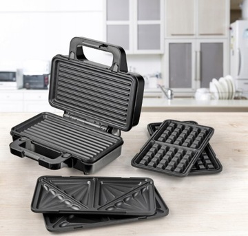 МНОГОФУНКЦИОНАЛЬНЫЙ ТОСТЕР-ВАФЕЛЬ 3 В 1 ВЫСОКАЯ МОЩНОСТЬ И ПРОЧНОСТЬ