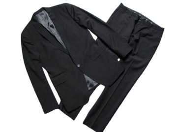 Dolce & Gabbana Brad Suit _ garnitur wełniany czarny elegancki _ 50